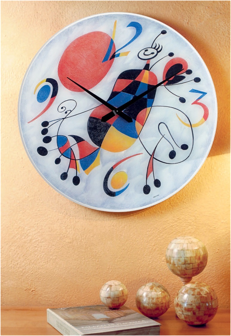 意大利玻璃掛鐘009“Mirò”，鋼化玻璃鐘盤 